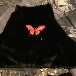 Dolls Kill Velvet Butterfly Skirt and Shirt Set